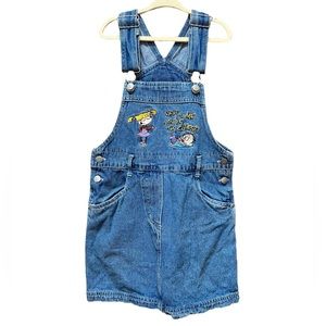 Rugrats Embroidered Angelica and Dill Denim Overall Pinafore Dress (Size 6/6x)